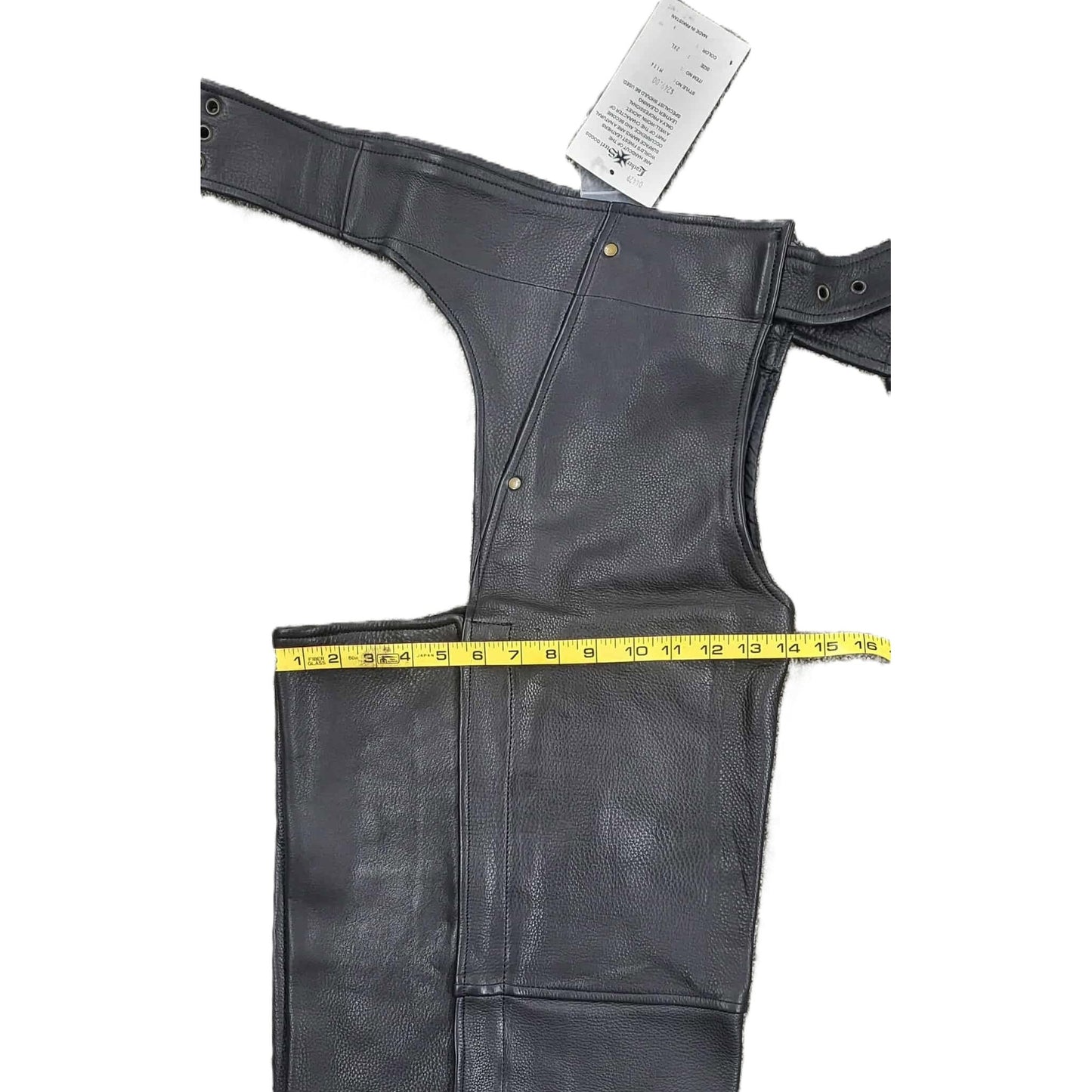 Leather & Steel Unisex Pig Skin Motorcycle Biker Chaps sizing