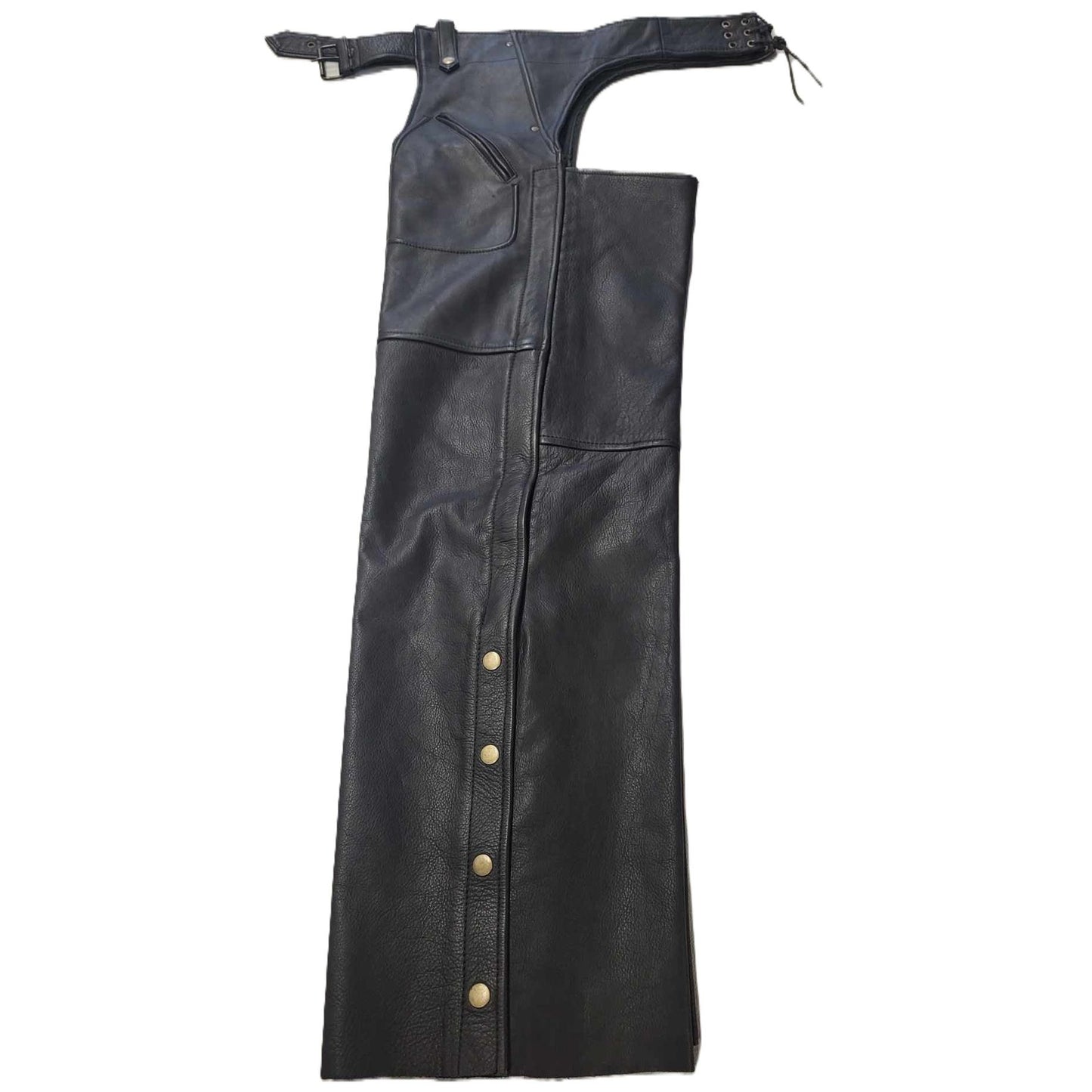 Leather & Steel Unisex Pig Skin Motorcycle Biker Chaps