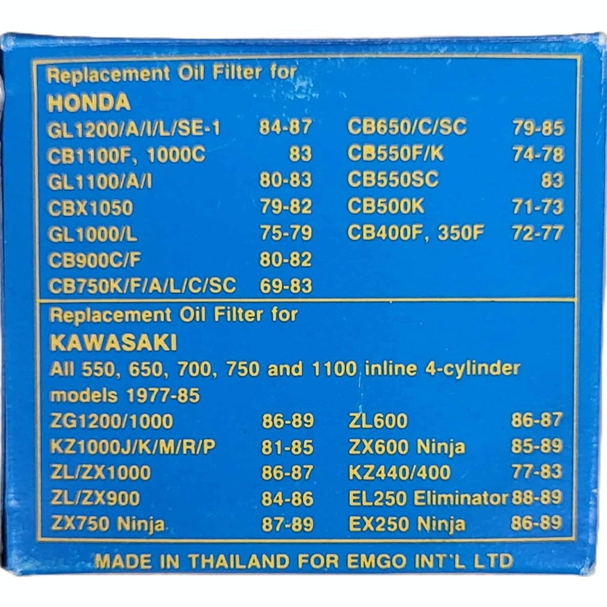 EMGO motorcycle oil filter replacement for
