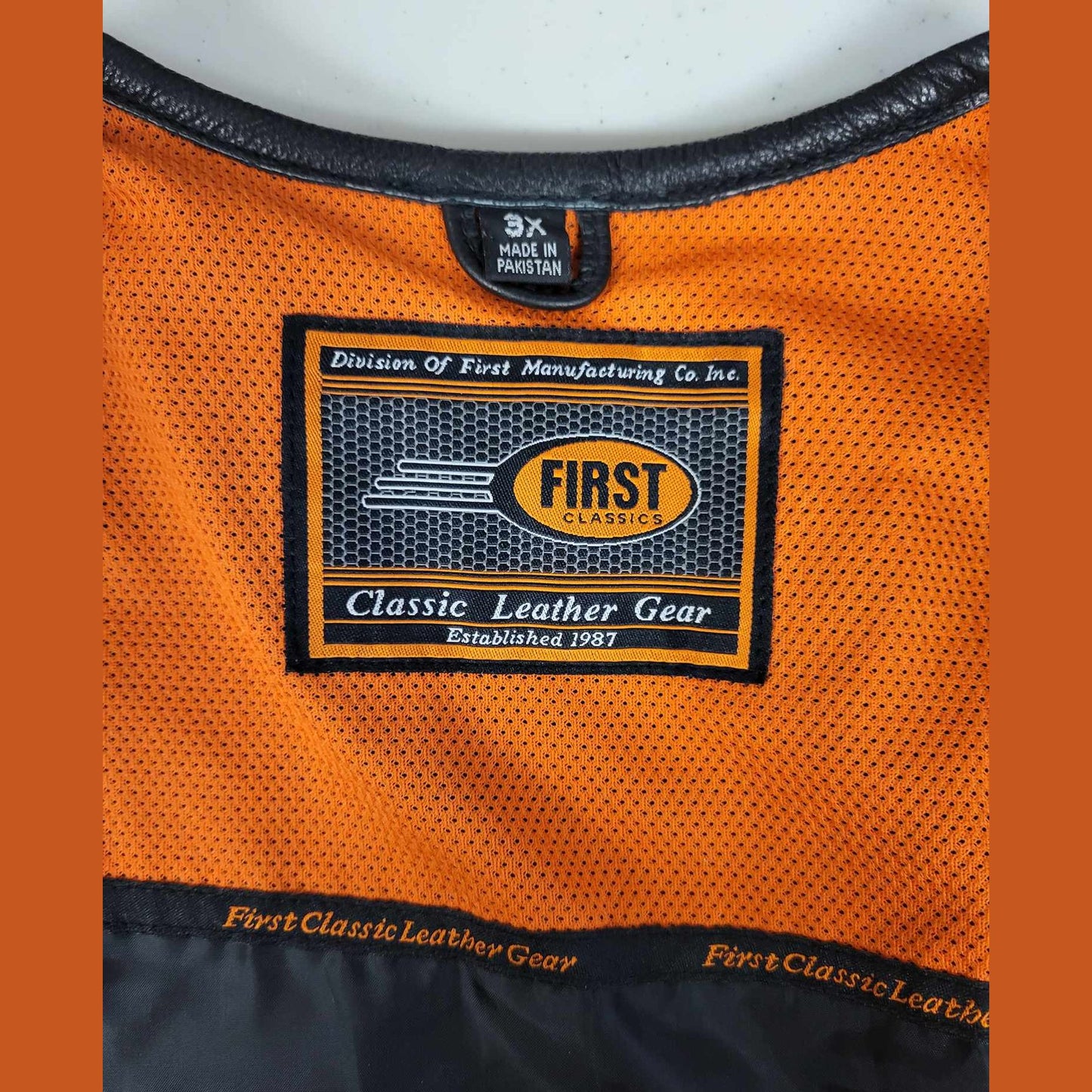 FMC Ladies Star Leather Motorcycle Vest-inside tag