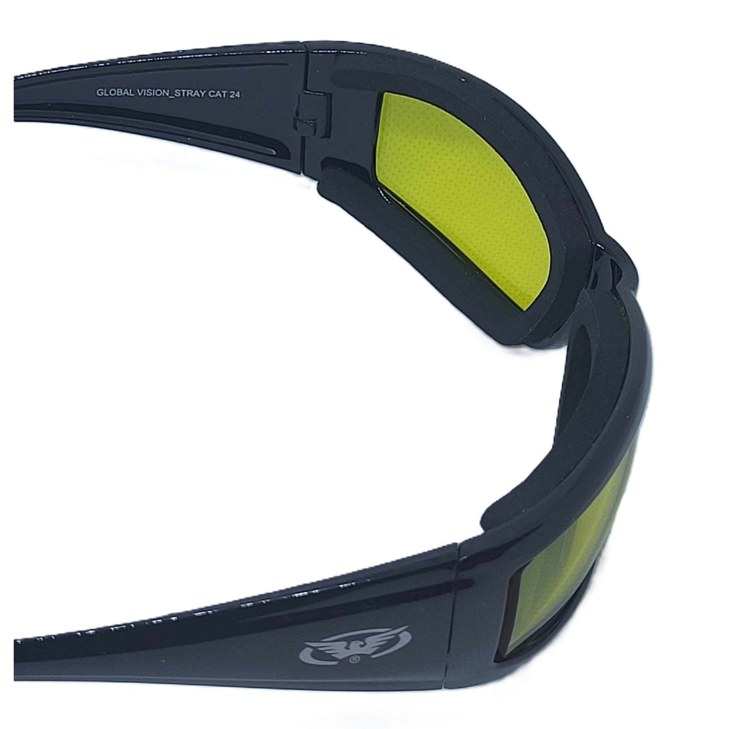 Global Vision Stray Cat 24 Yellow Photochromatic Anti-Fog Lenses Motorcycle Glasses-side right