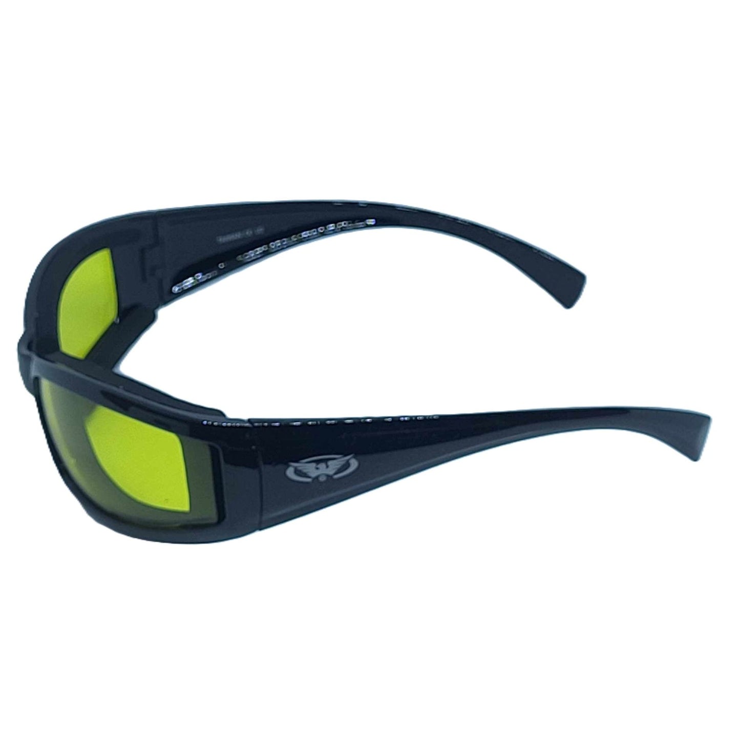 Global Vision Stray Cat 24 Yellow Photochromatic Anti-Fog Lenses Motorcycle Glasses-side left