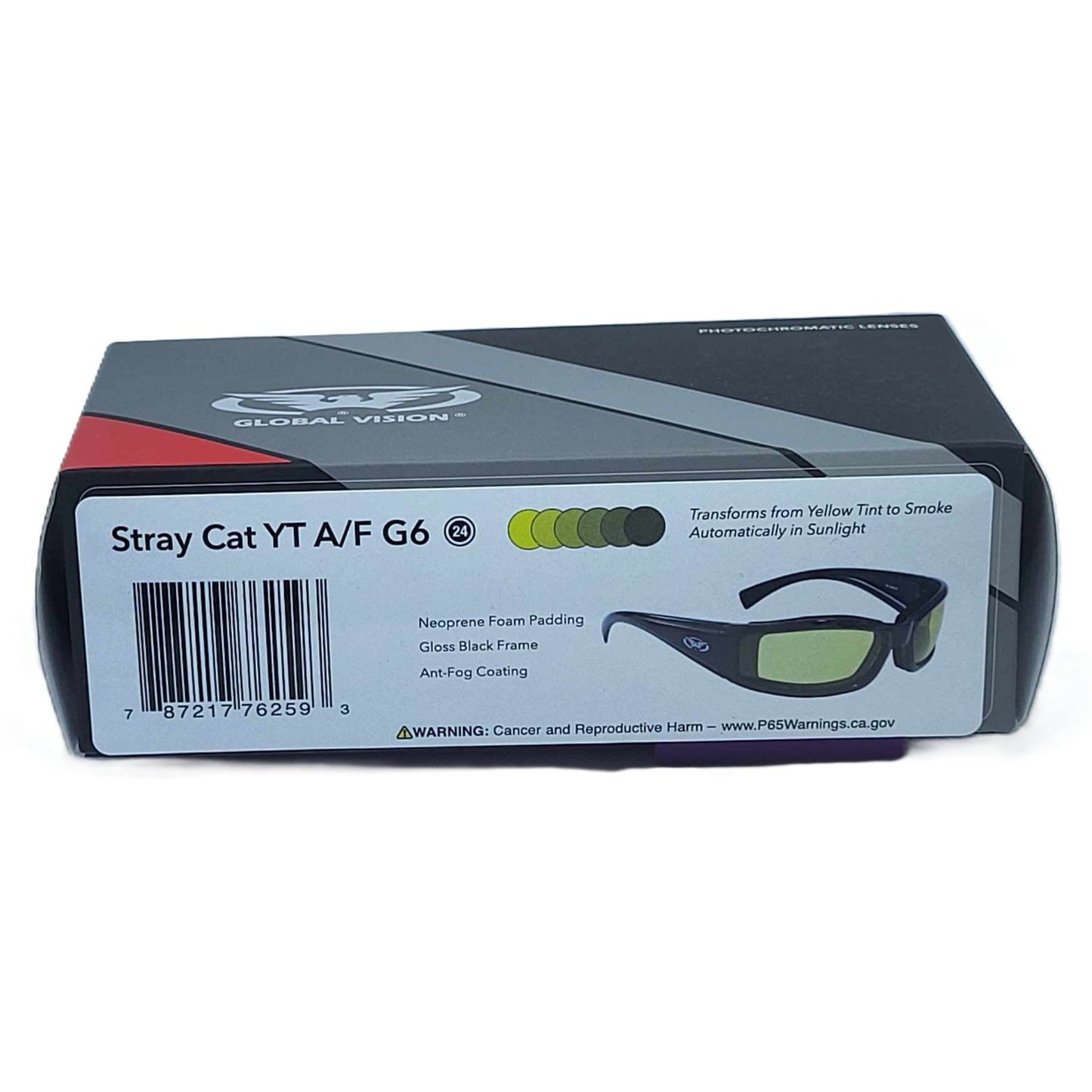 Global Vision Photochromatic Lenses-label on box