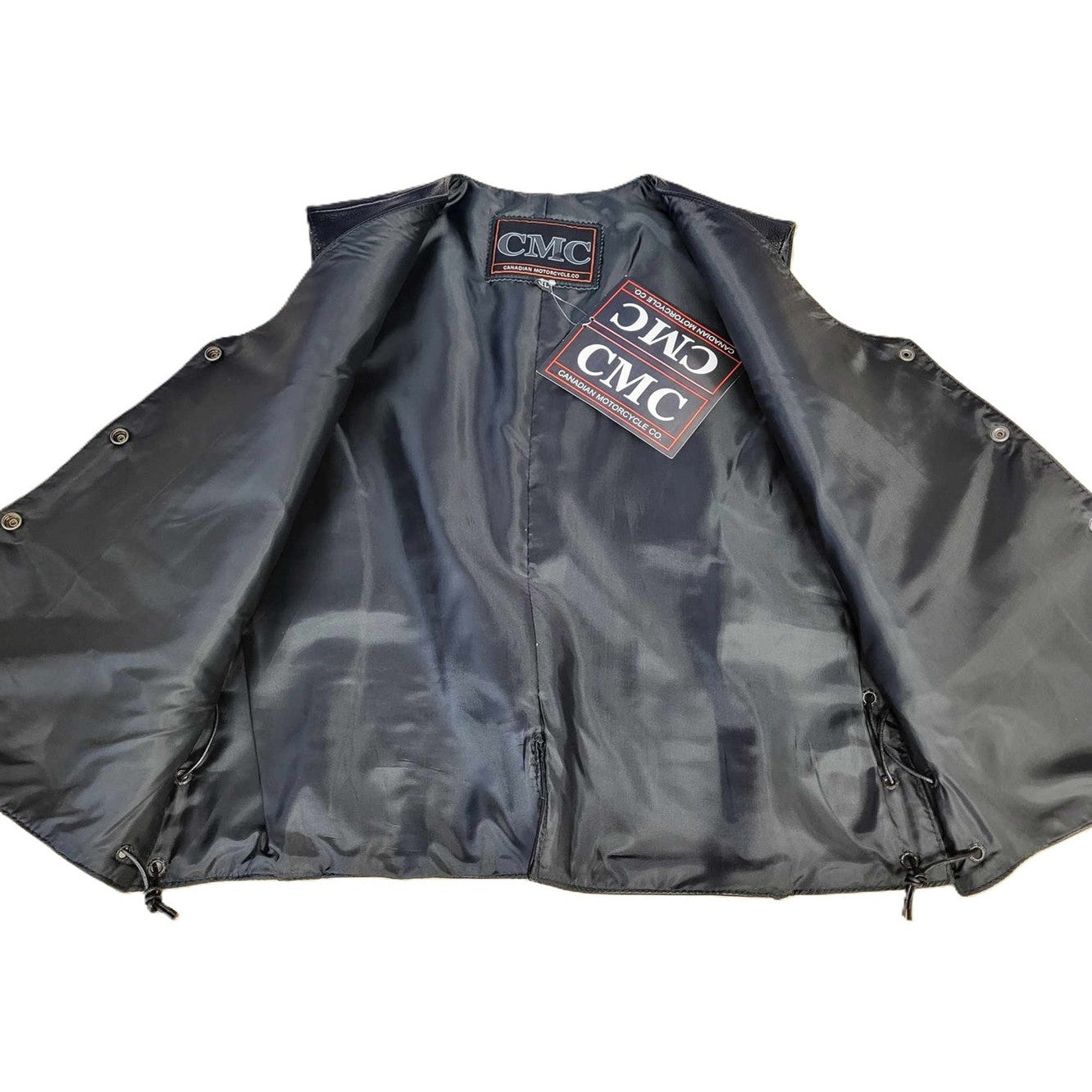 Canadian Motorcycle Company Ladies Braided Lace-Up Sides Leather Motorcycle Vest-Laceup Sides XL