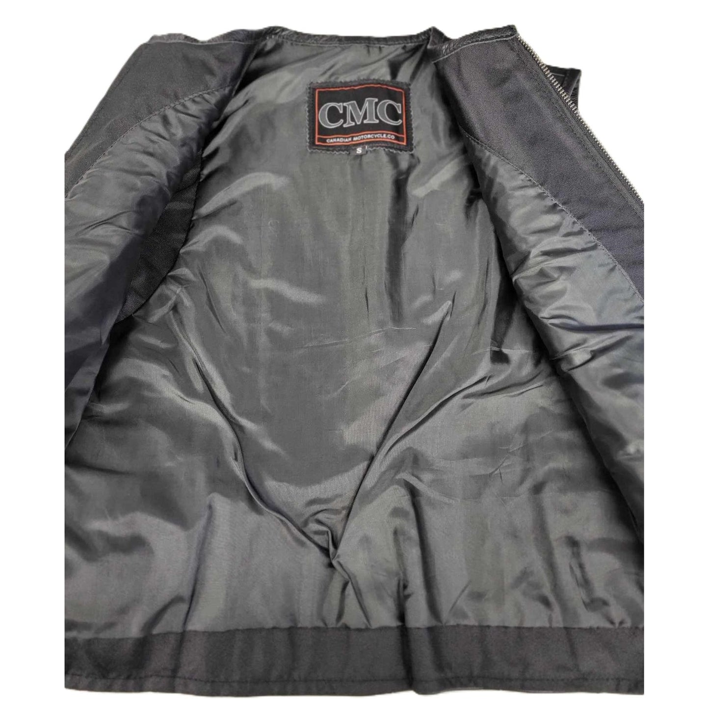 Canadian Motorcycle Company Ladies 3-Buckle Sides Leather Motorcycle Vest Small