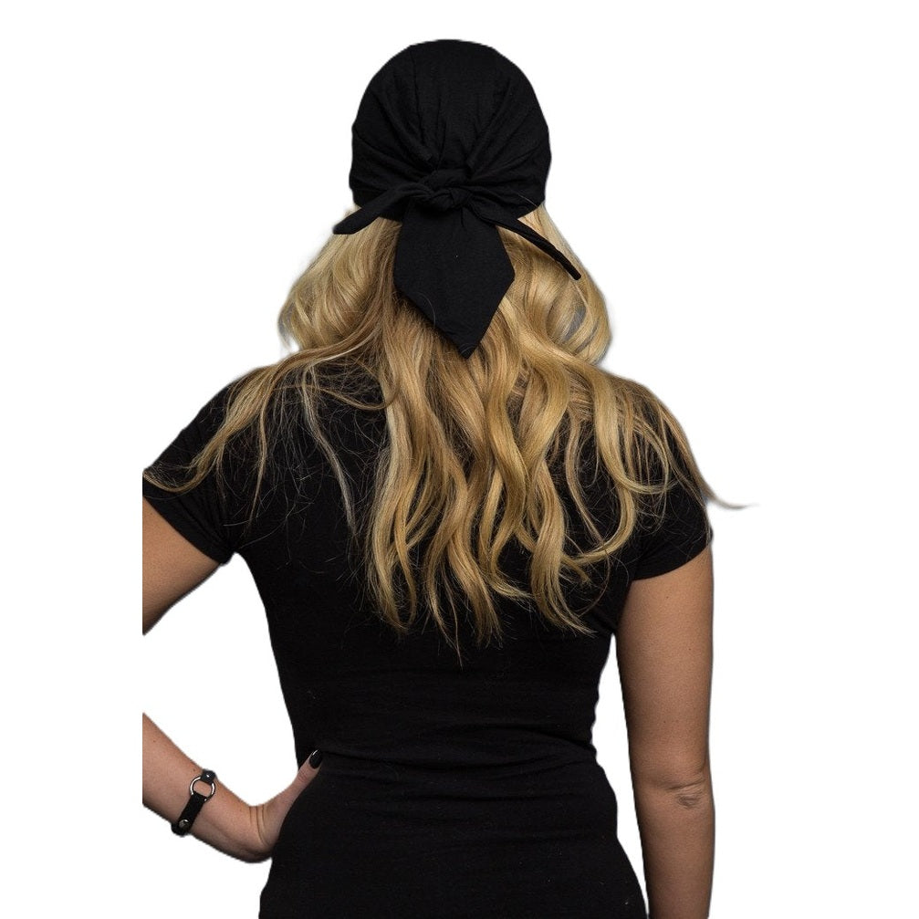 Hair Glove Motorcycle Biker Skull Cap Doo Rag -Marajuana Leaf-back view