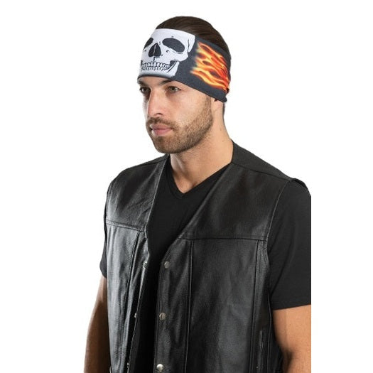 Hair Glove Burning Skull Ez Bandz Headband Unisex side view