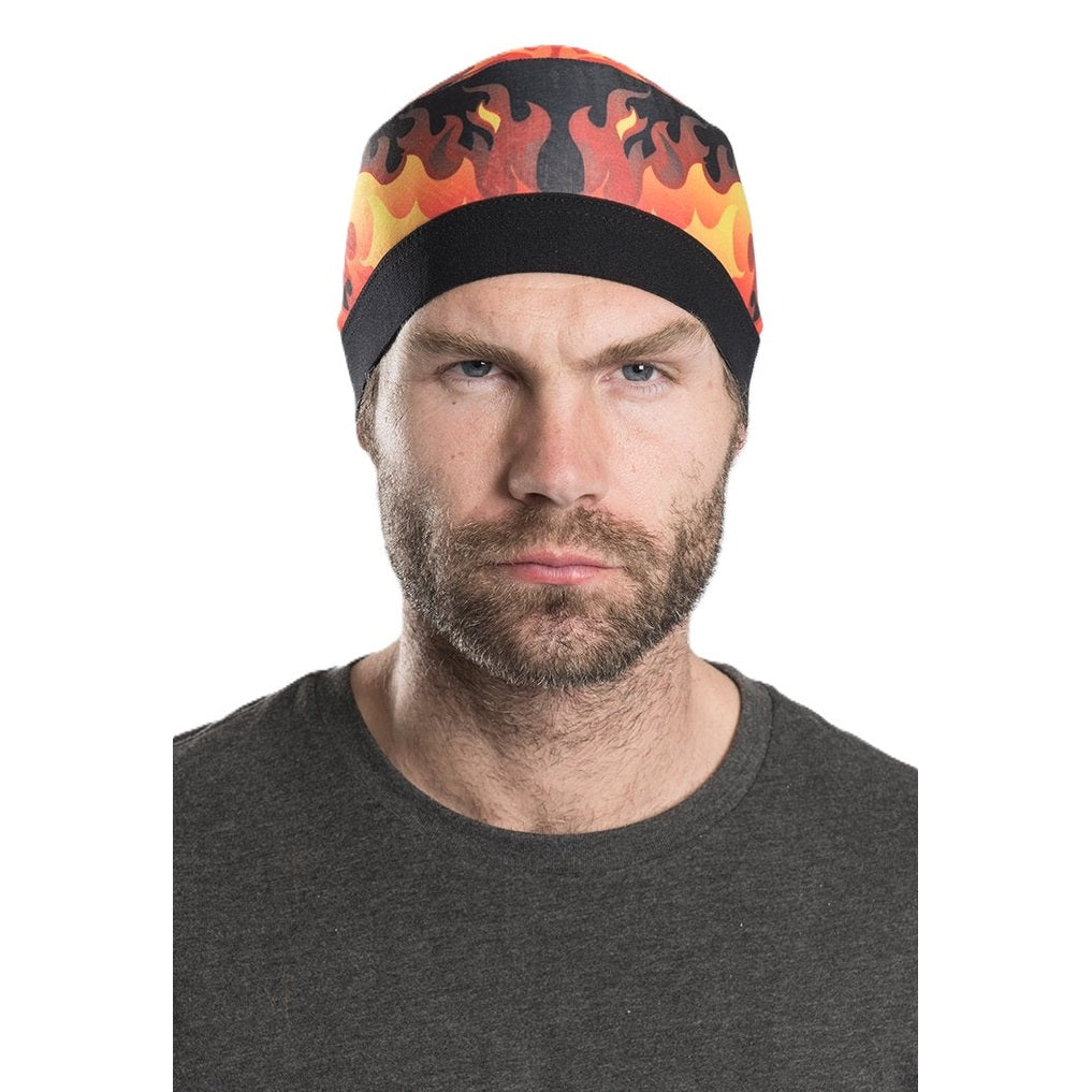 Skull Cap Soaker with Flames front view