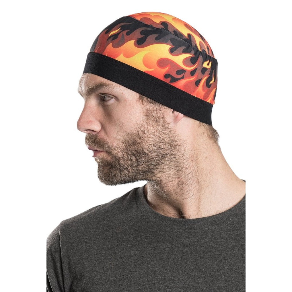 Skull Cap Soaker with Flames side view