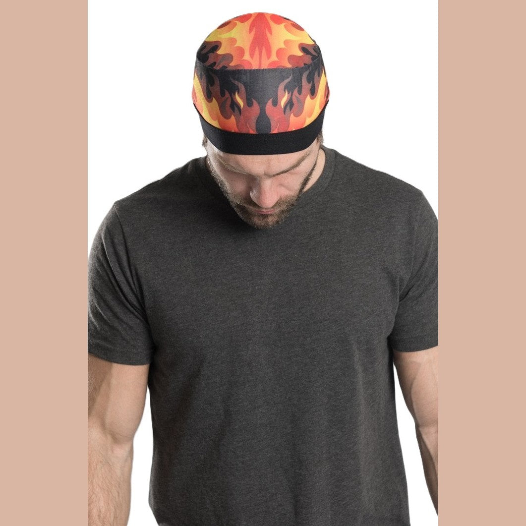 Skull Cap Soaker with Flames top view