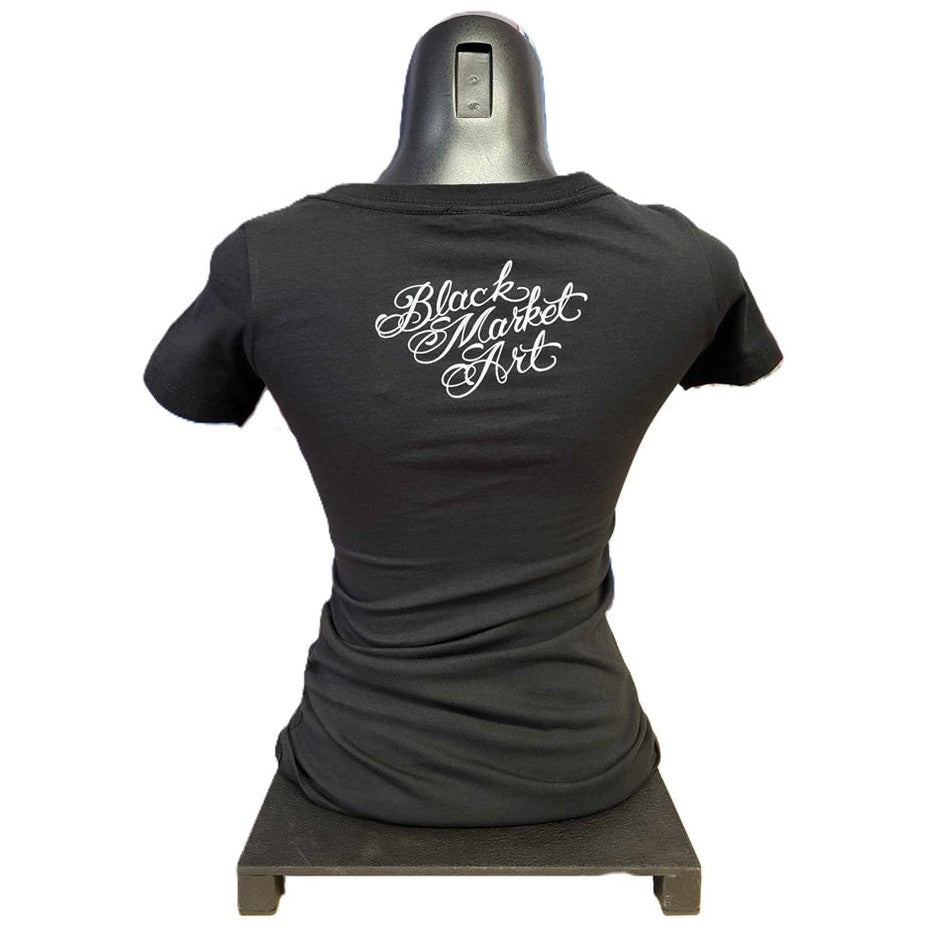 back view of ladies tshirt