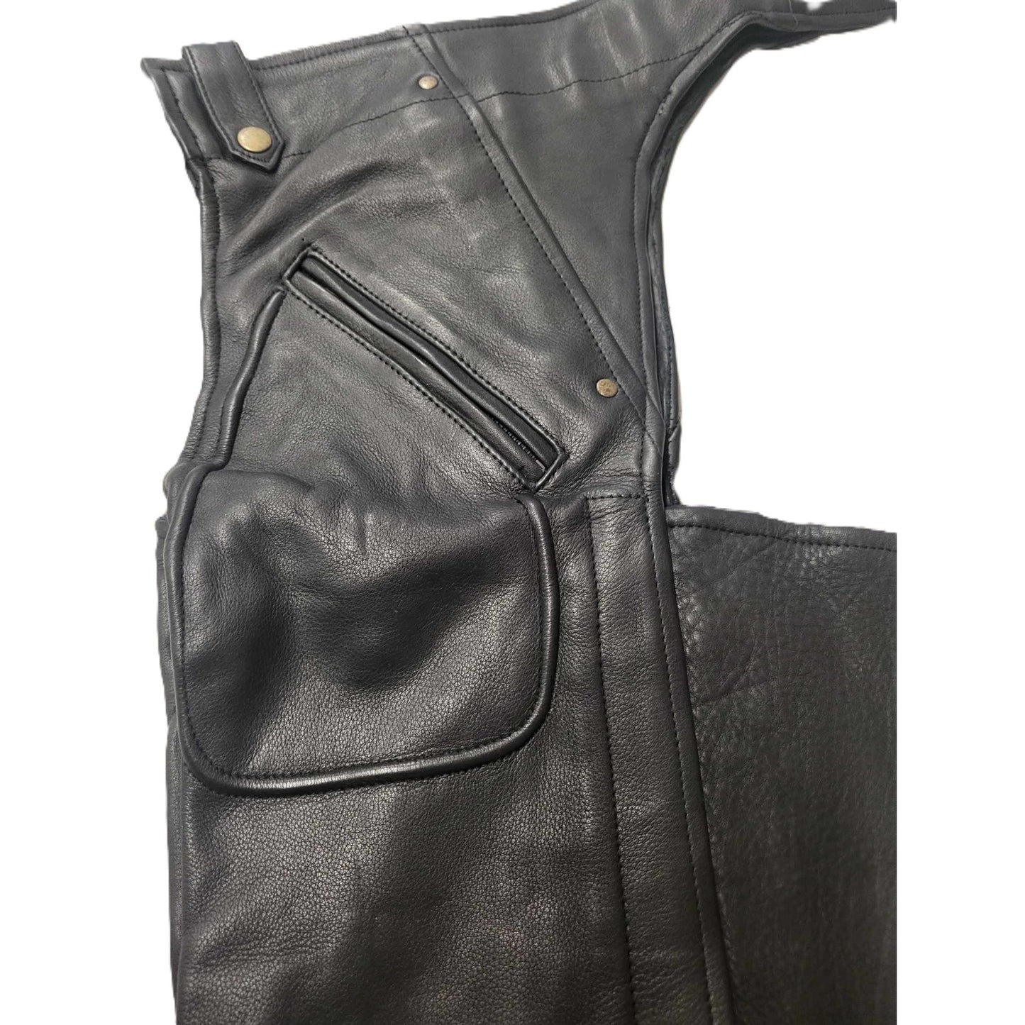 Biker's Club Unisex Leather Motorcycle Biker Chaps XL-pic1