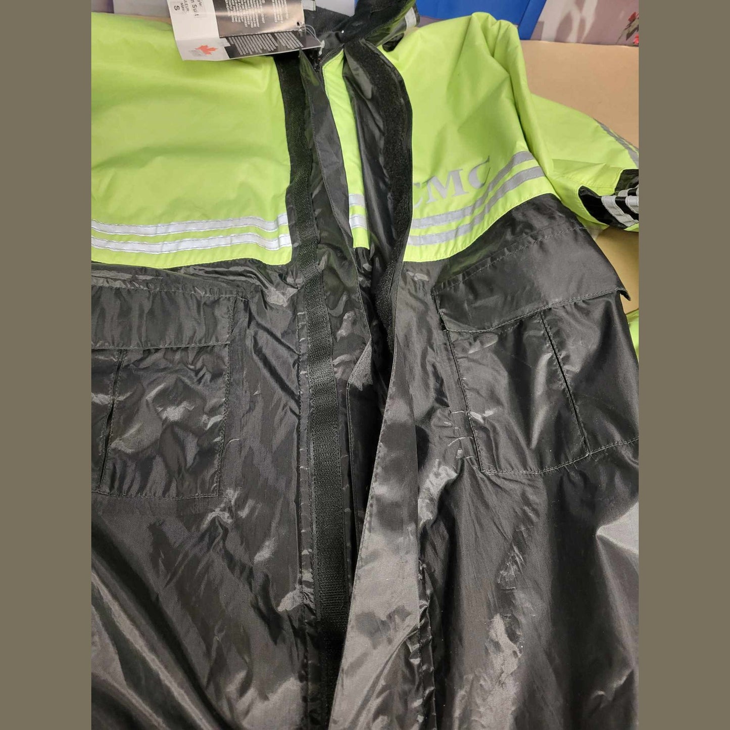 Canadian Motorcycle Company Men's Hi-Vis Motorcycle Rain Gear Small