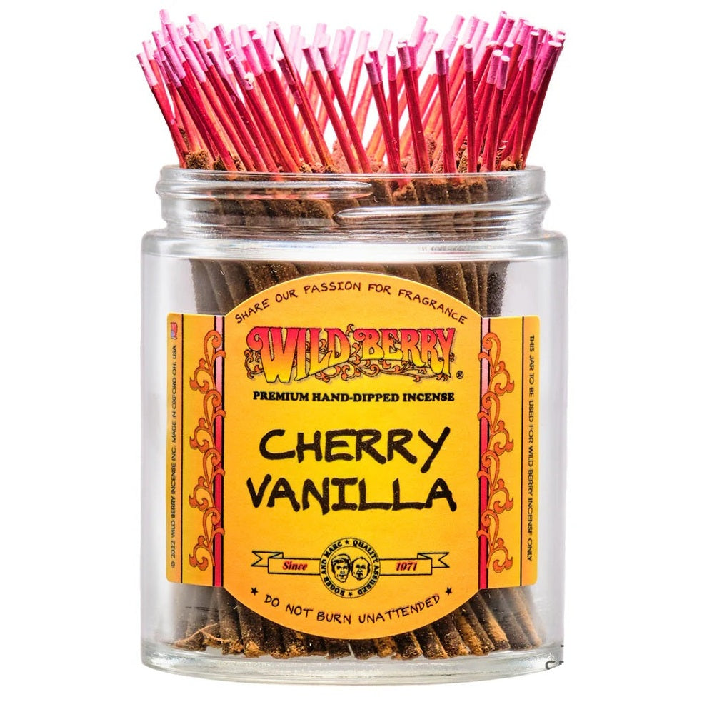 Cherry Vanilla scent Wild Berry "Shortie" incense 4" sticks