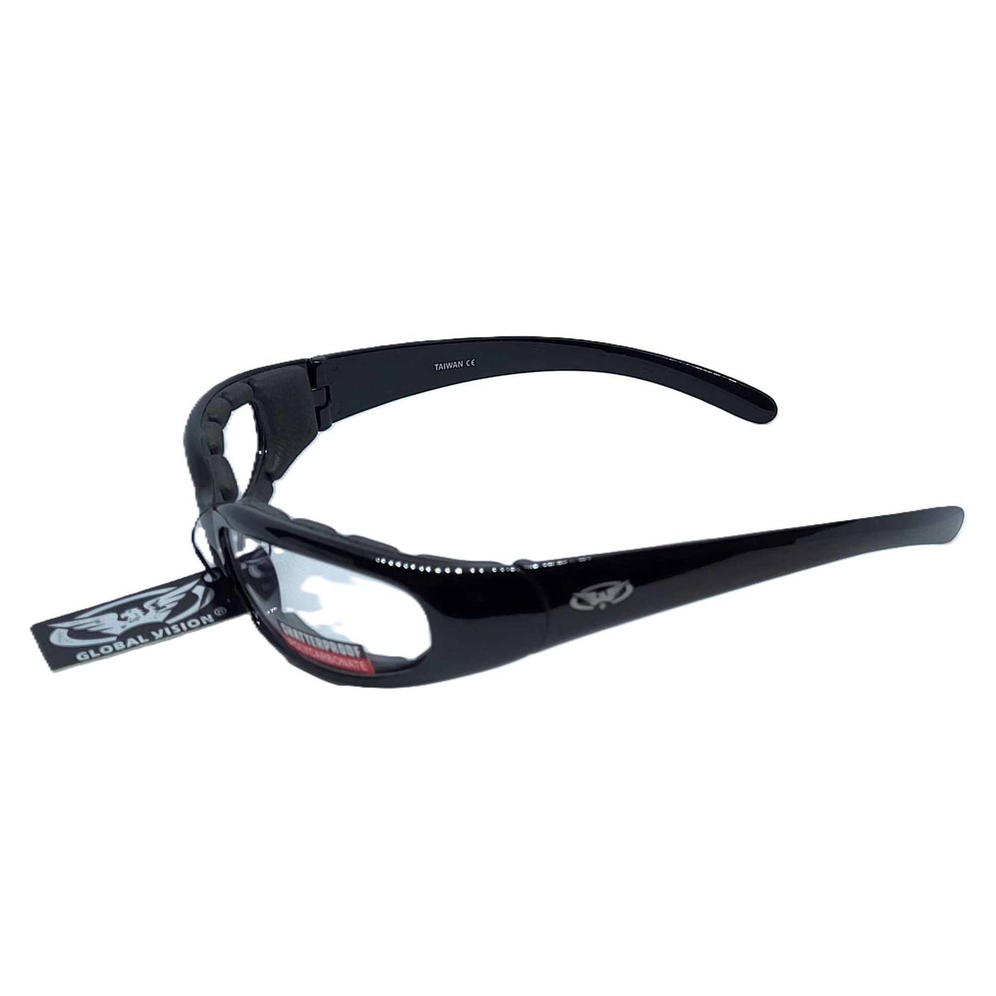 Global Vision Chicago Clear Motorcycle Glasses-side left
