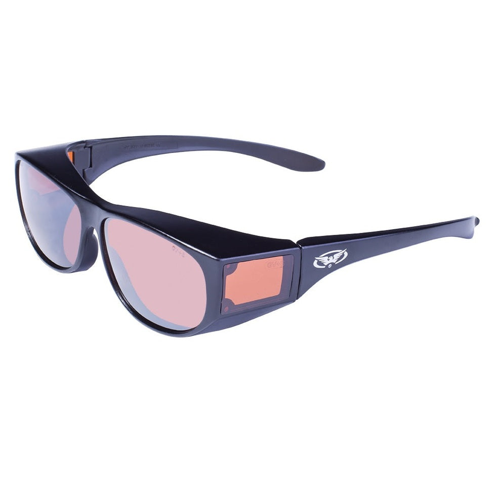 Global Vision Escort Safety Lens Over the Glasses Motorcycle Glasses-Brown-side left