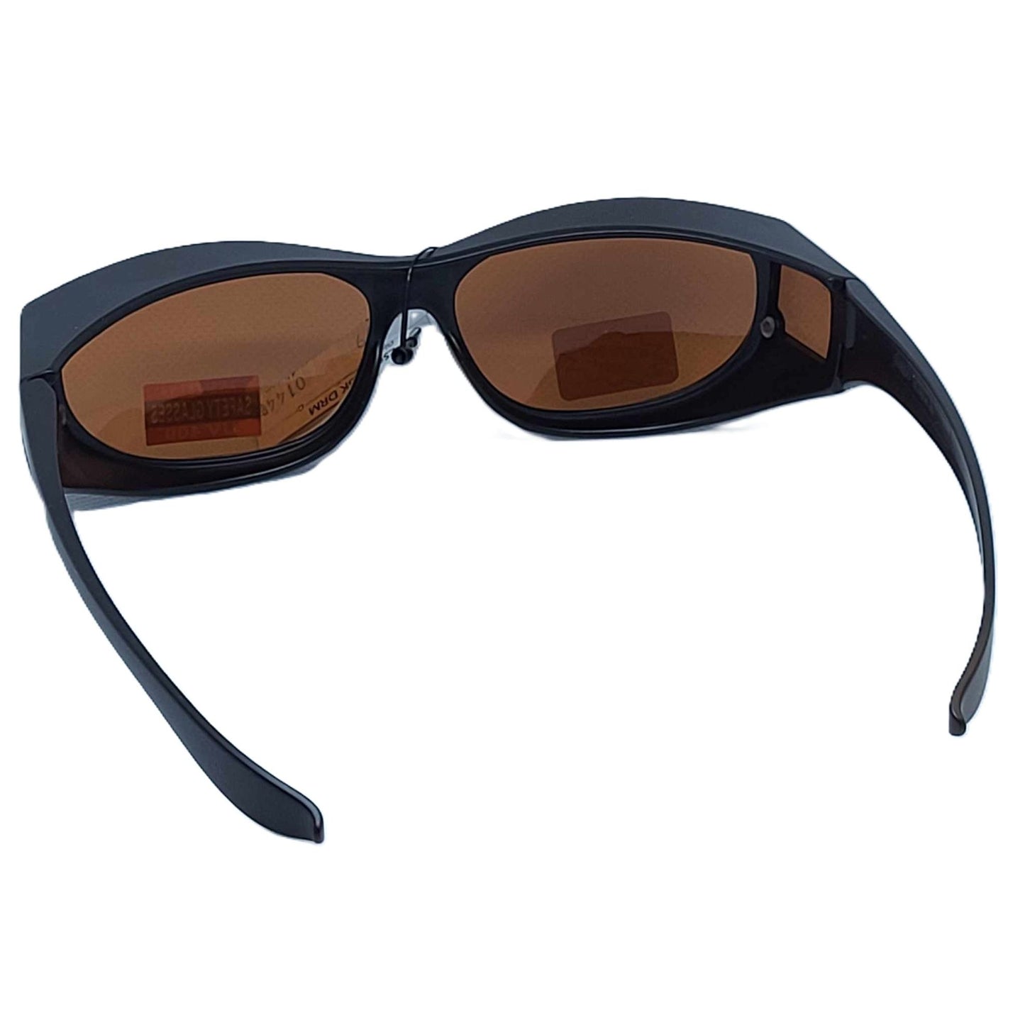 Global Vision Escort Safety Lens Over the Glasses Motorcycle Glasses-Brown-back