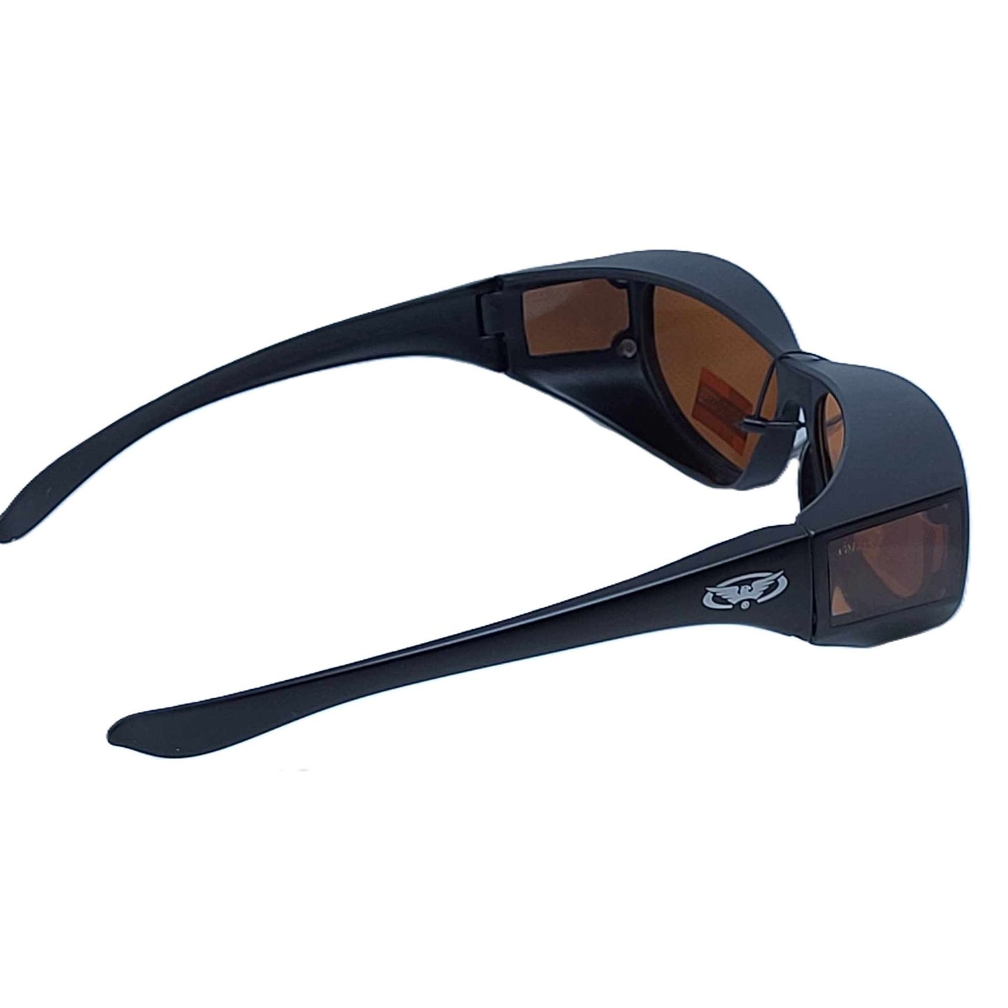 Global Vision Escort Safety Lens Over the Glasses Motorcycle Glasses-Brown-side right