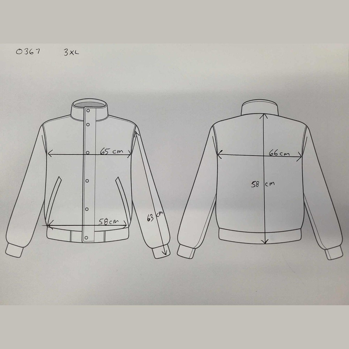 FMC Ladies Vented Leather Motorcycle Jacket-size chart 3XL