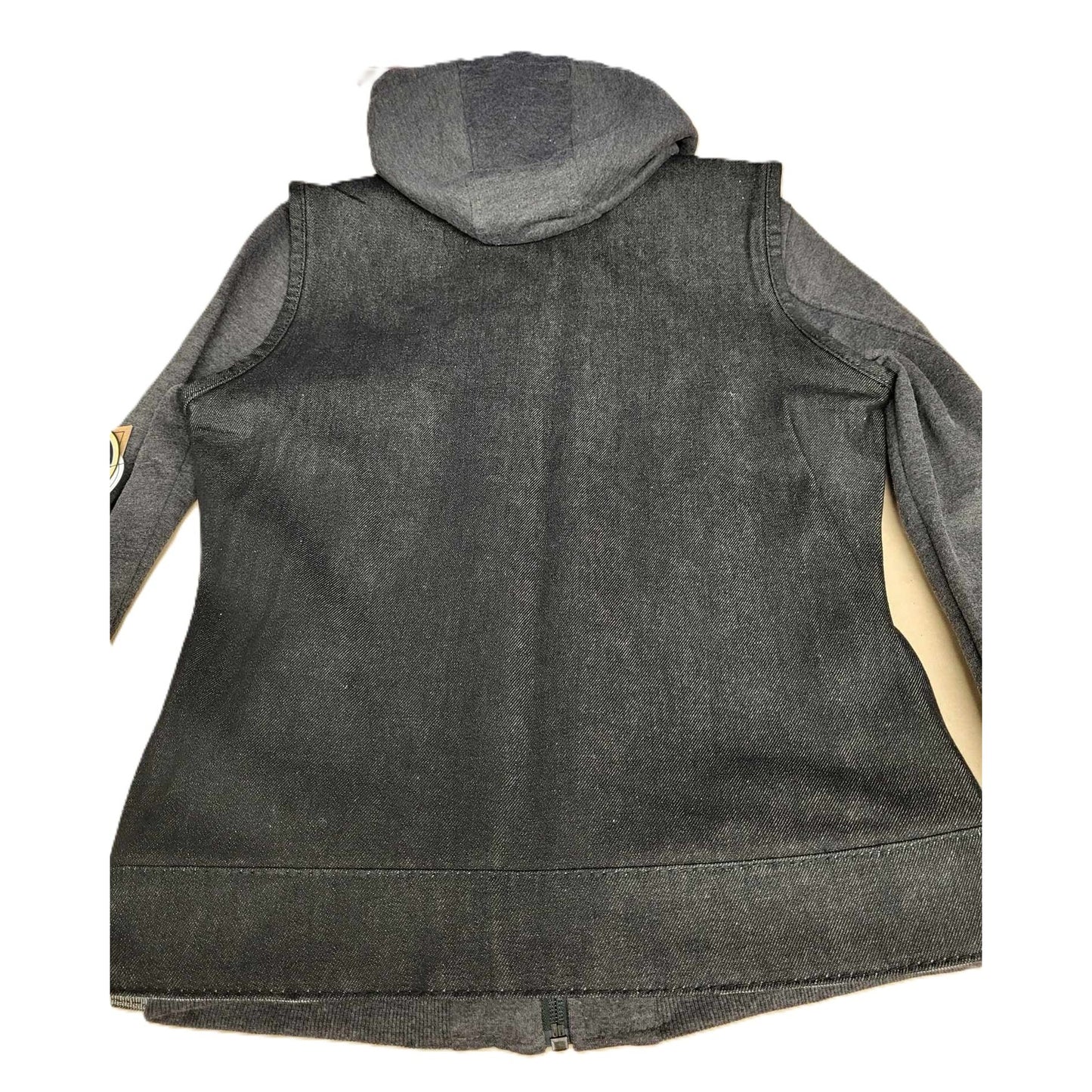 Essex Denim Women's Motorcycle Club Vest With Hoodie-02