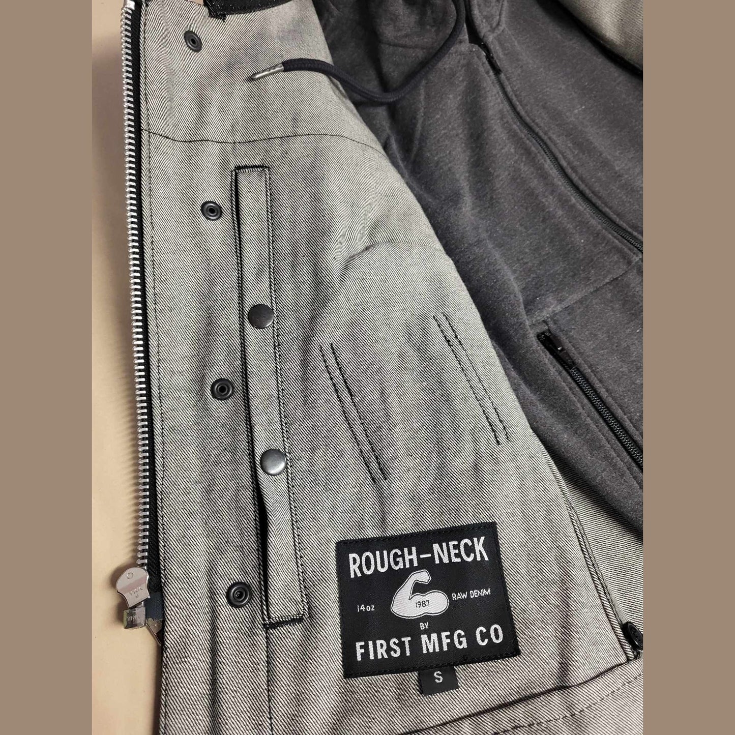 Essex Denim Women's Motorcycle Club Vest With Hoodie-07