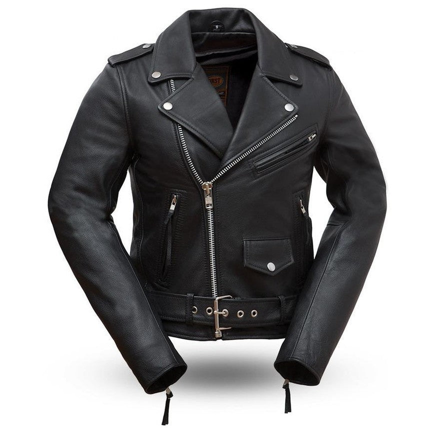FMC ladies Rock Star Classic Leather Jacket-front