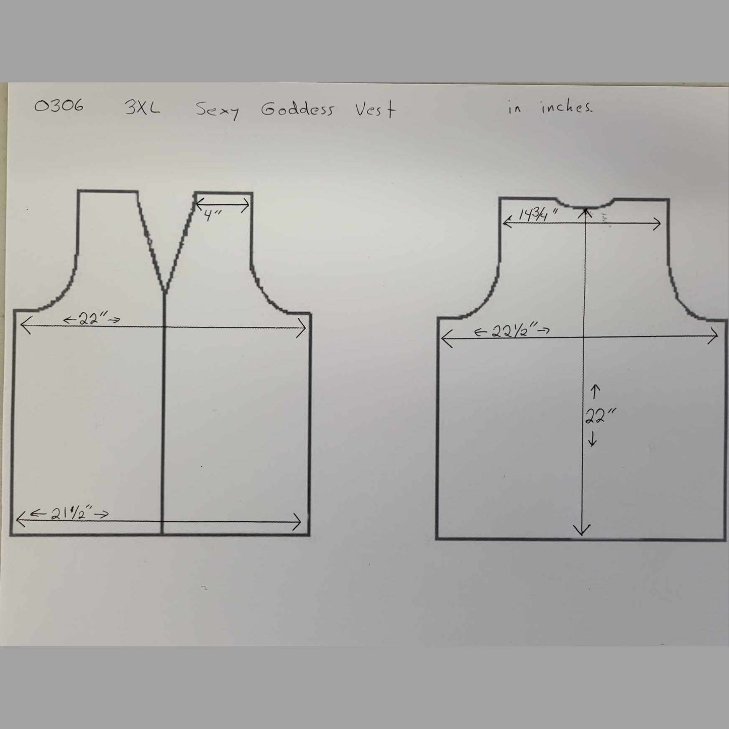 FMC Ladies Sexy Goddess Leather Vest-size chart 3XL