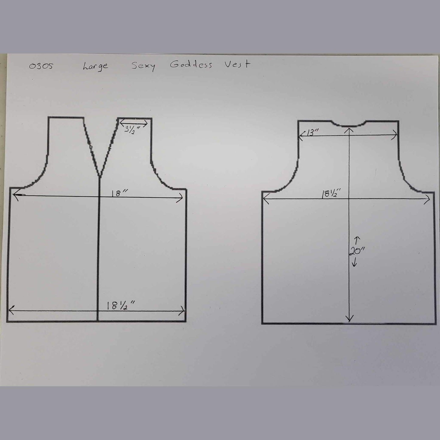 FMC Ladies Sexy Goddess Leather Vest-size chart L
