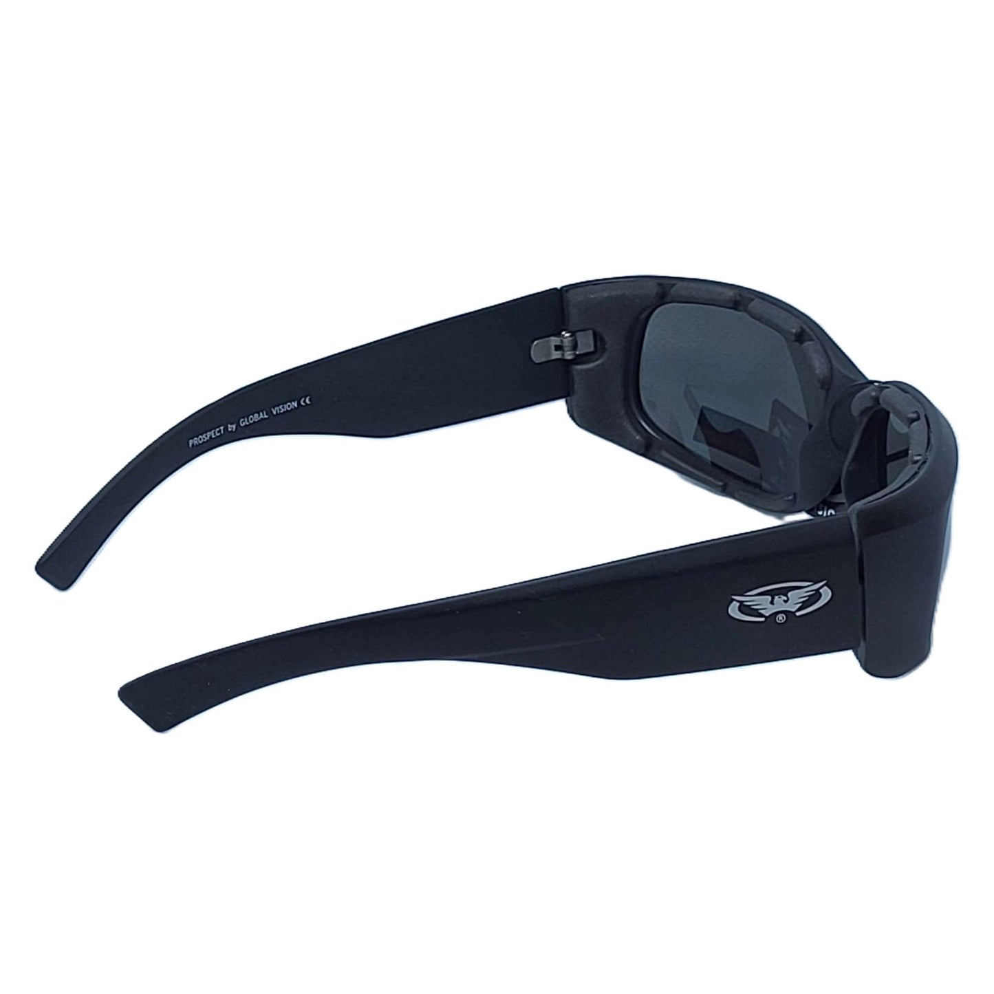 Global Vision Prospect Smoke Lense Foam Padded Motorcycle Glasses-side right