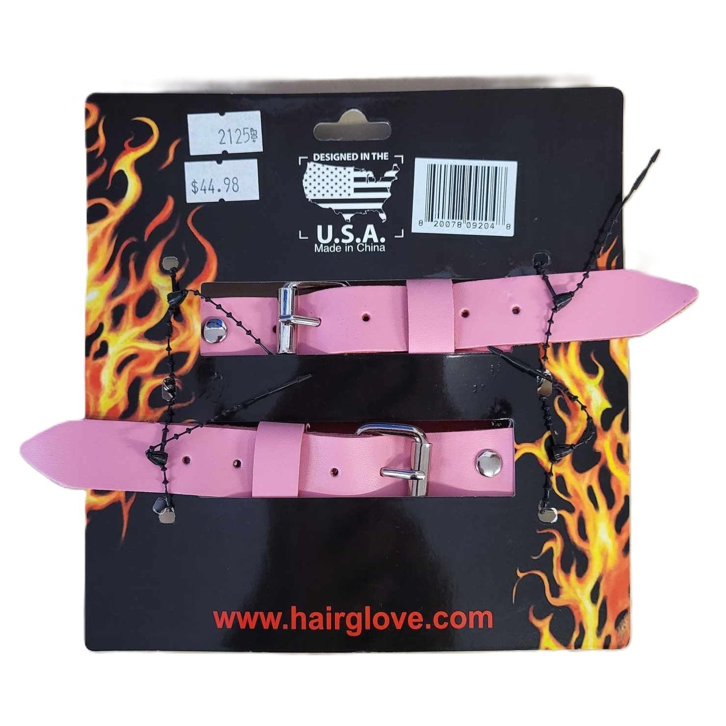 Hair Glove Pink F**K CANCER w/Gems Boot Bracelets-back