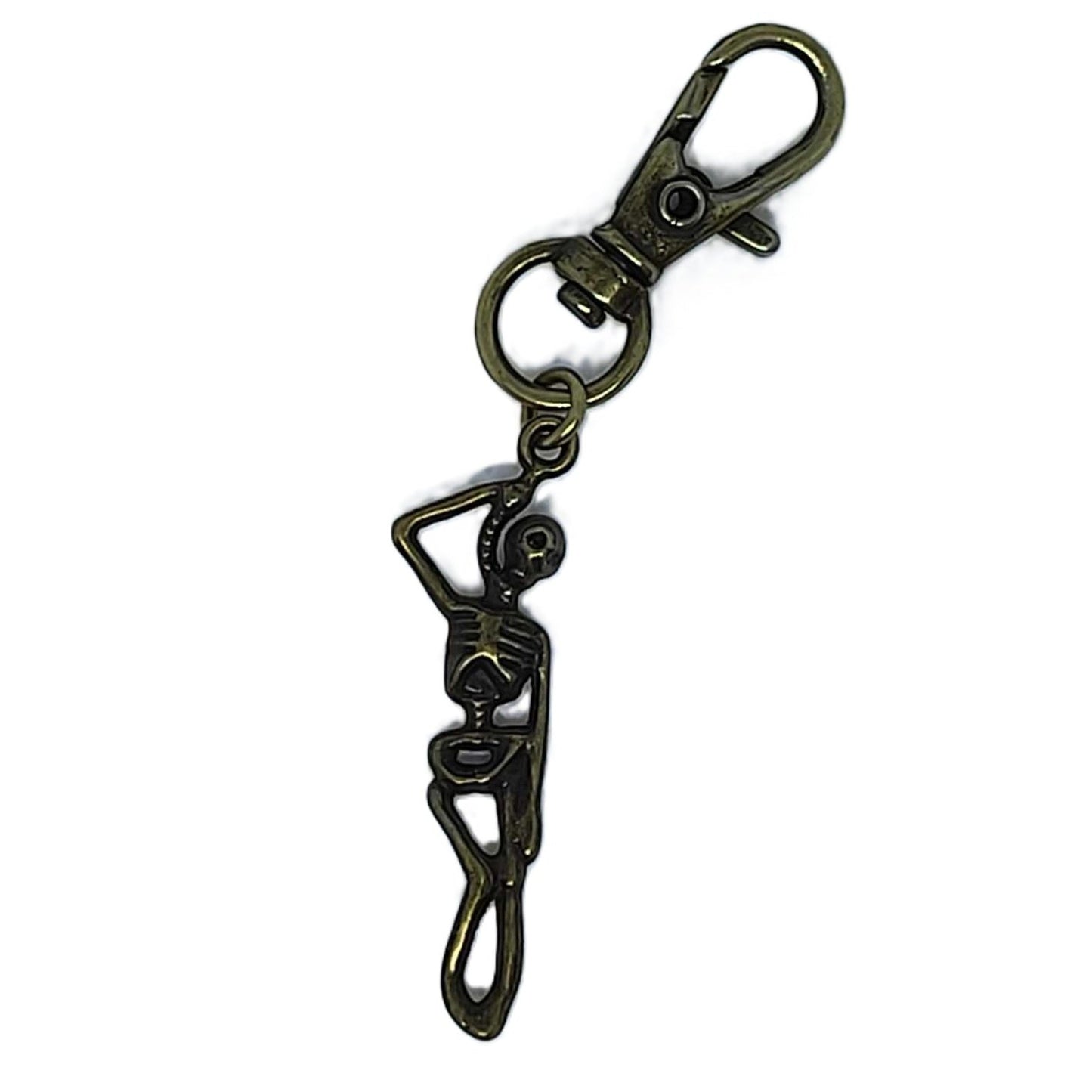 Hyde Creek Finery Hanging Skeleton Pendant/Zipper Pull-bronze