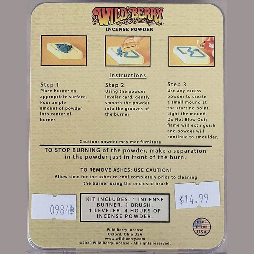 Wild Berry Incense Powder Set w/Burner Instructions