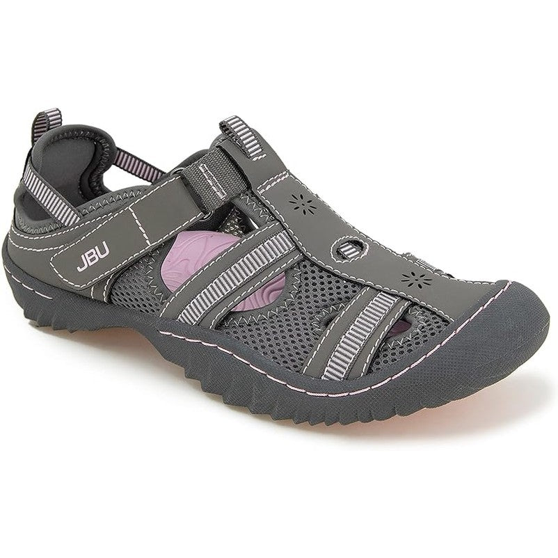 Women's Jambu Regional Water Ready 8-1/2 Wide Charcoal/Petal Flat Sandle