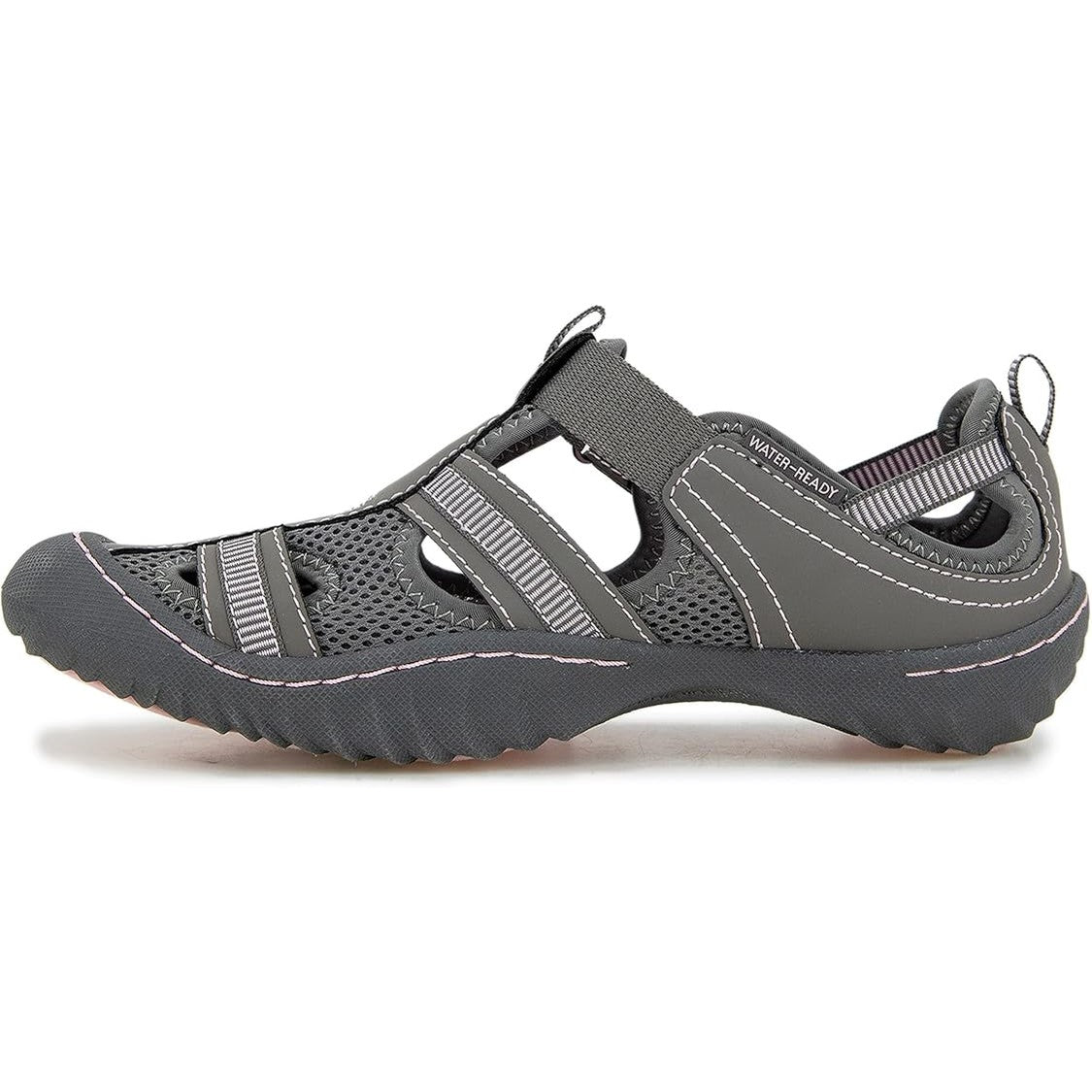 Women's Jambu Regional Water Ready 8-1/2 Wide Charcoal/Petal Flat Sandle