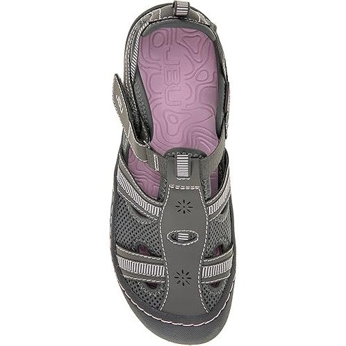 Women's Jambu Regional Water Ready 8-1/2 Wide Charcoal/Petal Flat Sandle