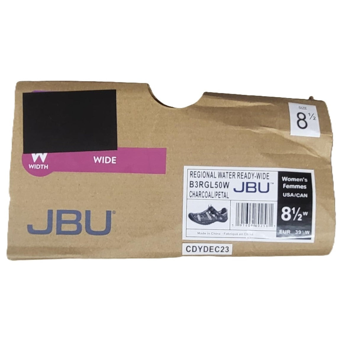 Women's Jambu Regional Water Ready 8-1/2 Wide Charcoal/Petal Flat Sandle