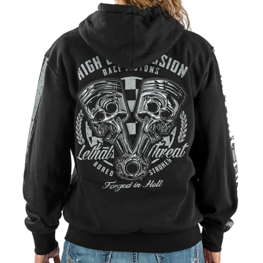 Lethal Threat Men's Zip-Up Heavy Weight Hoodie-High Compression-M-back
