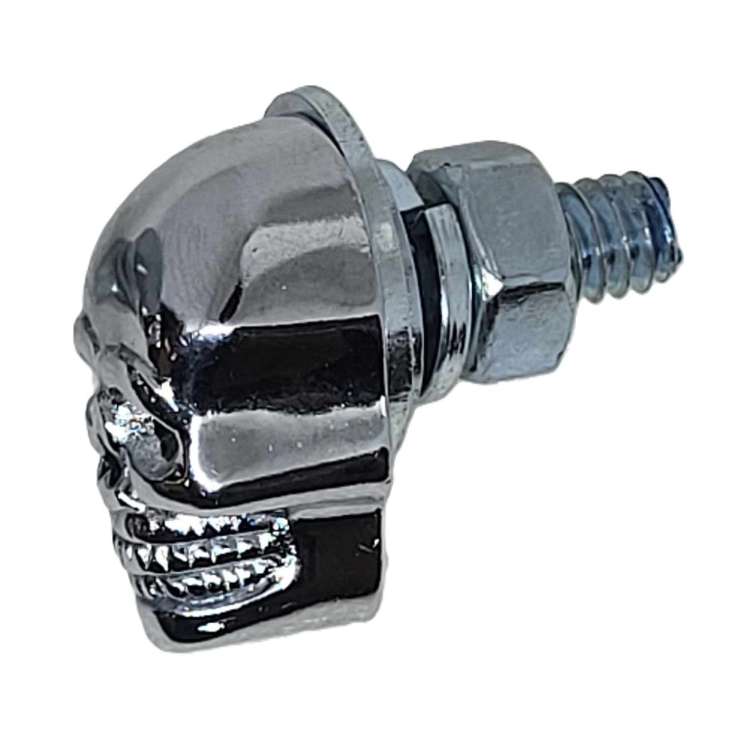 License Plate Fasteners - Chrome Skulls