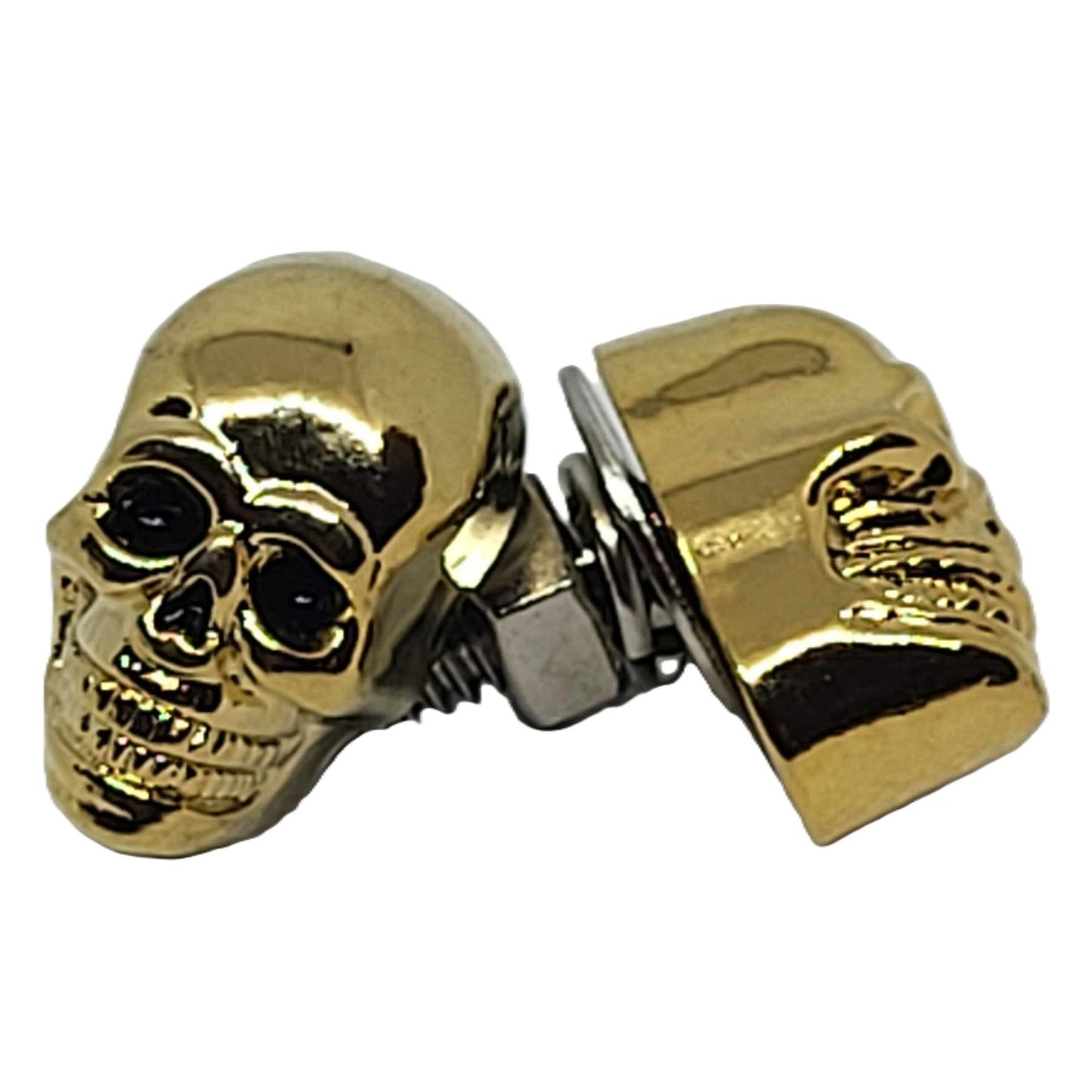 License Plate Fasteners - Gold Skulls