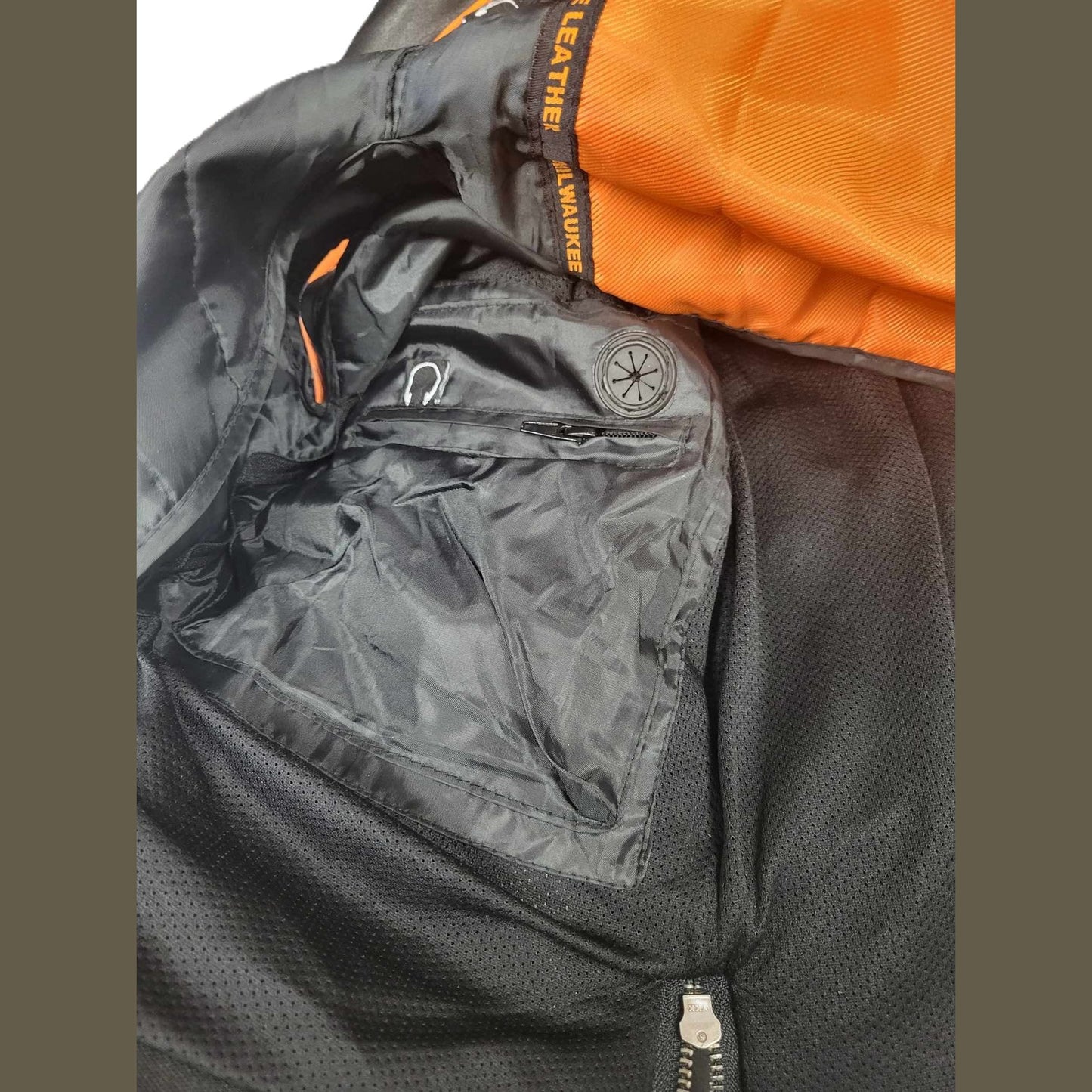 Milwaukee Motorcycle Clothing Co Ladies Leather Biker Jacket XS inside