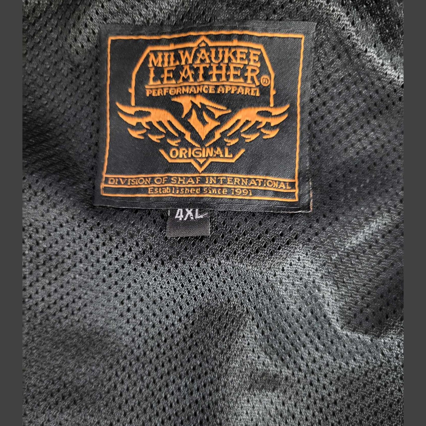 Milwaukee Ladies Leather Braided & Zipper V-neck Motorcycle Biker Vest-inside label