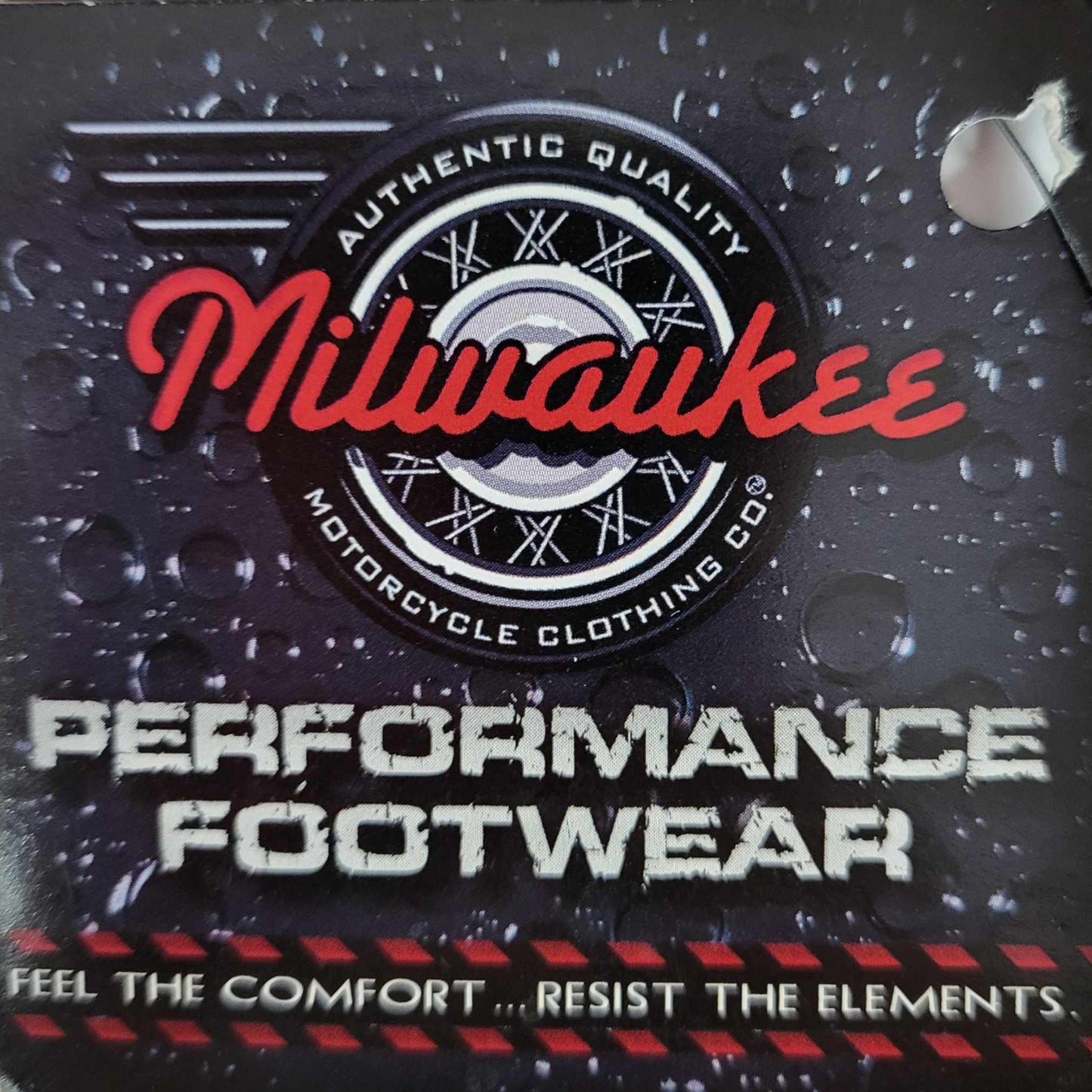 Milwaukee performance footwear tag