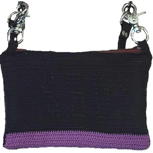 Nemesis Creations Hand Crocheted Biker Hip Purse w/Shoulder Strap-back view