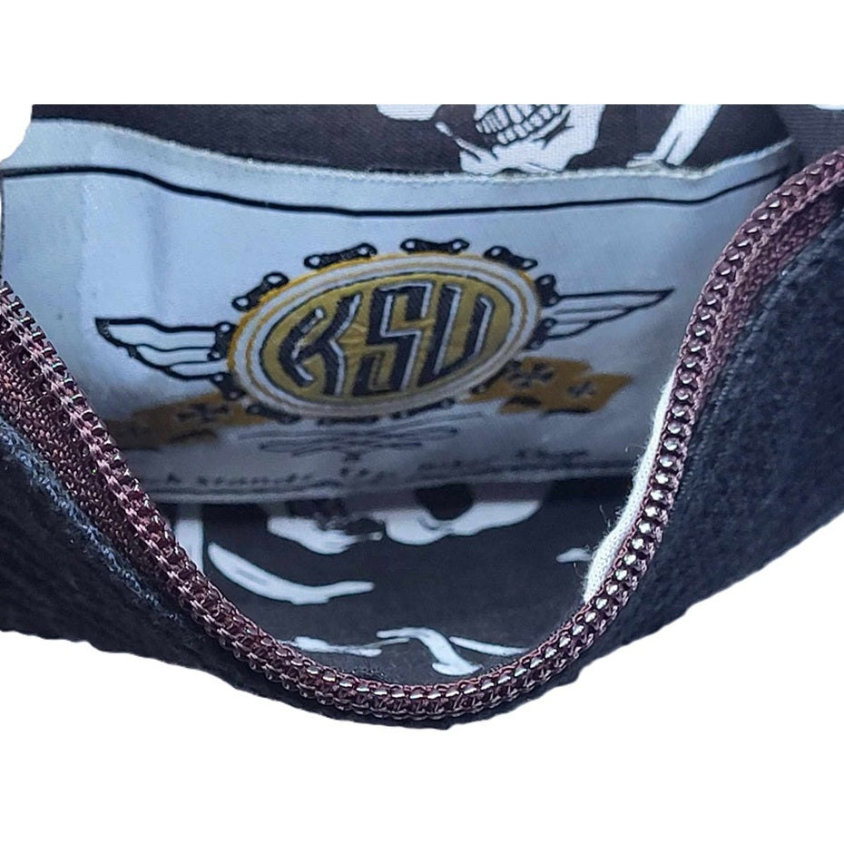 Nemesis Creations Hand Crocheted Biker Hip Purse inside logo pocket