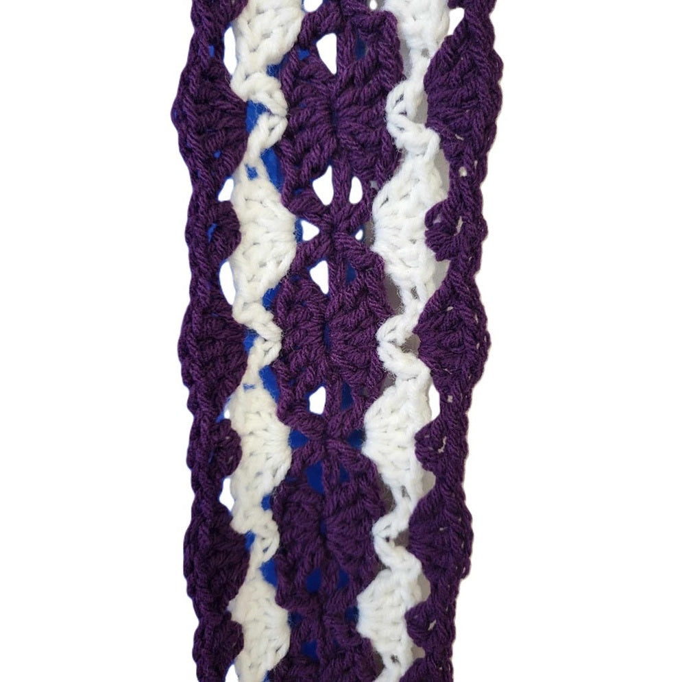 Purple on white scarf
