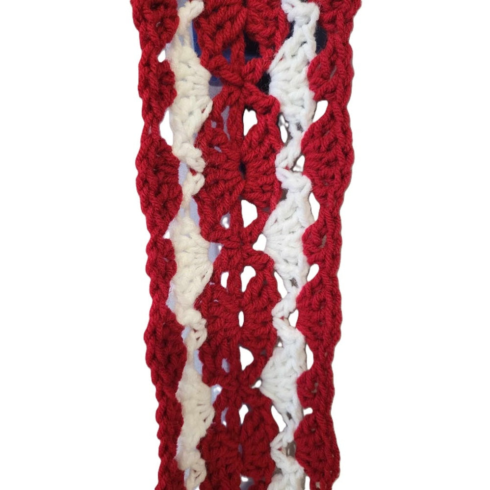 Red on white scarf