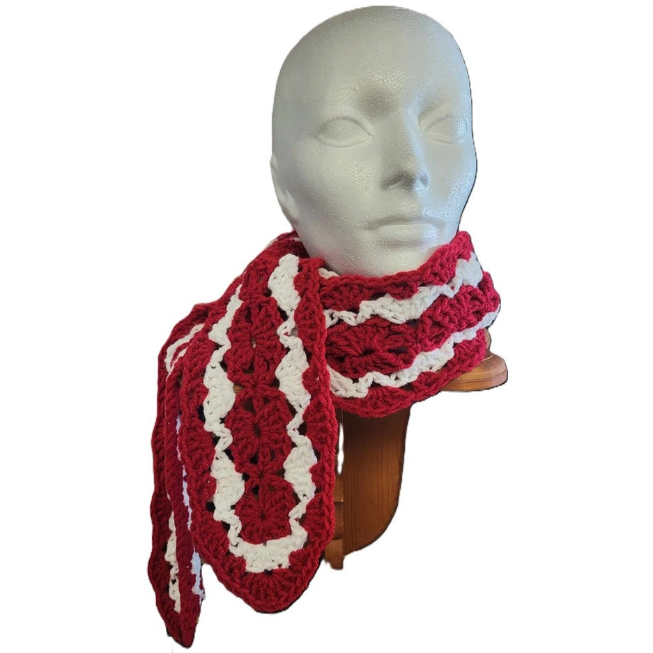 Red on white scarf
