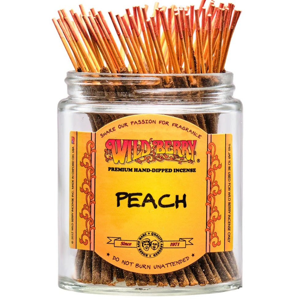 Peach scent Wild Berry "Shortie" incense 4" sticks