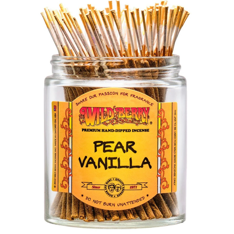 Pear Vanilla scent Wild Berry "Shortie" incense 4" sticks