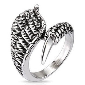Eagle wing and claw ring
